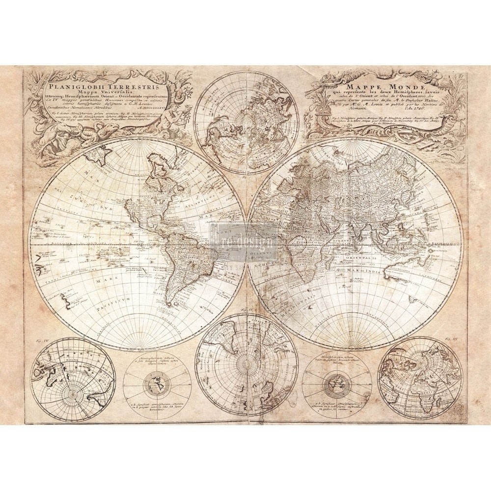 Redesign with Prima Decor Transfer ~ OLD WORLD ~ Rare (Retired design) 22” x 30”